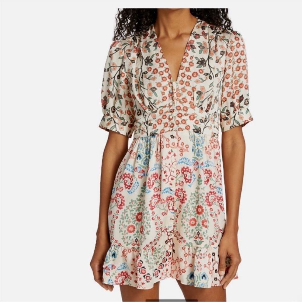 ba&sh Ganiela Printed Mini Dress